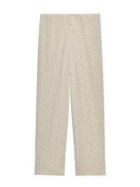 ZARA Neutral Wide-Leg Knit Pants - Cream